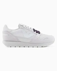 Emporio Armani OFFICIAL STORE Sneakers In Mesh Con Dettagli Suede E Patch Aquila Grigio