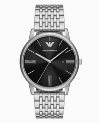 Emporio Armani OFFICIAL STORE Orologio A Tre Lancette In Acciaio Inossidabile Con Datariorio Argento