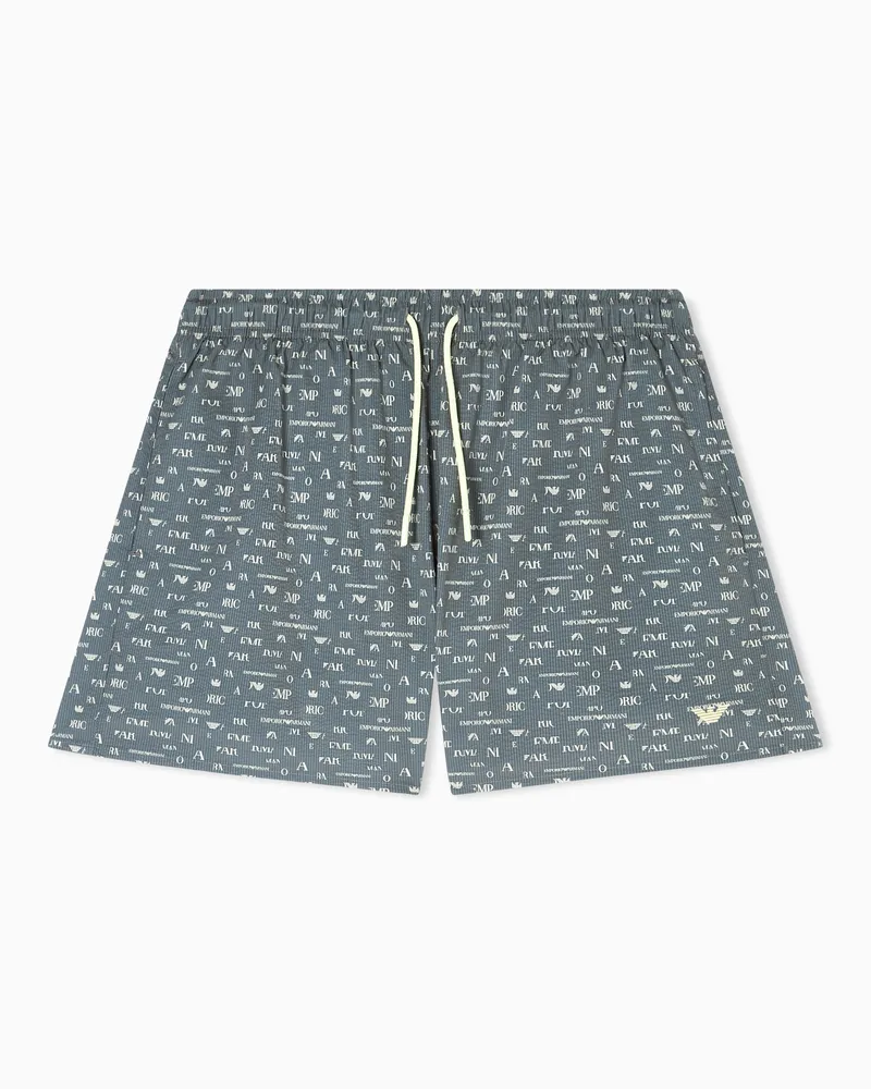 Emporio Armani Costume shorts grafica Small logo Verde