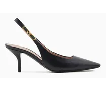 OFFICIAL STORE Décolleté Slingback In Nappa Con Placca Aquila