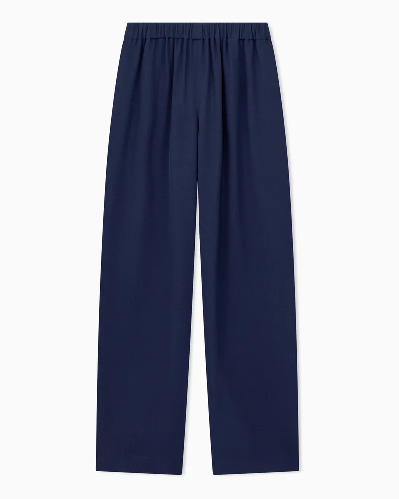 Emporio Armani Pantaloni in crepe gabardine Capsule Signature Blu
