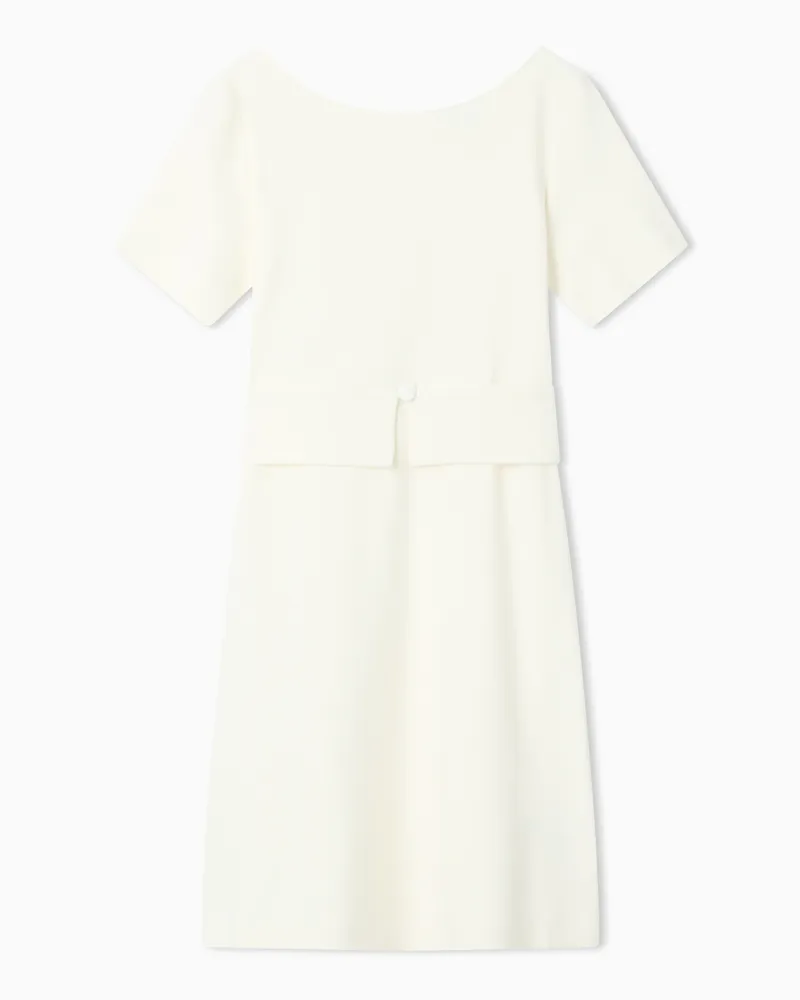 Emporio Armani Abito svasato in jersey ottoman Bianco