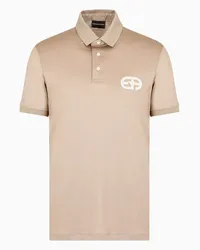 Emporio Armani OFFICIAL STORE Polo In Jersey Misto Lyocell Con Ricamo Logo Ea A Rilievo Asv Beige