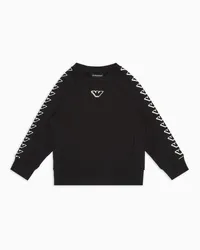 Emporio Armani OFFICIAL STORE Felpa In Jersey Con Grafica Aquile Ea Crew Nero