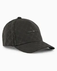 Emporio Armani OFFICIAL STORE Cappello Da Baseball In Tessuto Jacquard Eagle All Over Verde