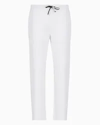 Emporio Armani OFFICIAL STORE Pantaloni Jogger In Double Jersey Con Patch Logo Aquila Bianco