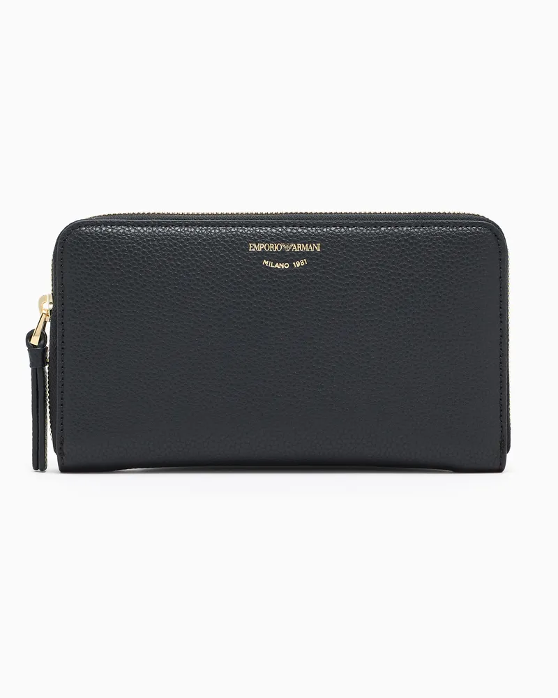 Emporio Armani Portafoglio zip around MyEA stampa cervo Nero