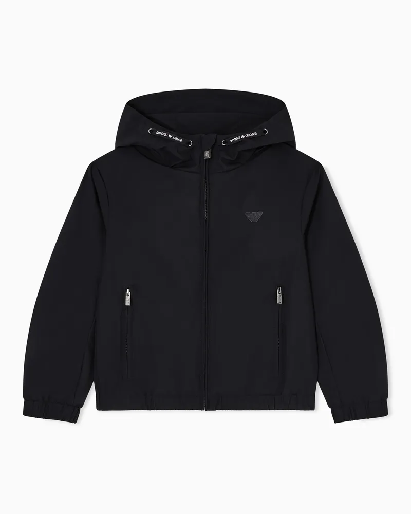 Emporio Armani Blouson con cappuccio in nylon Blu