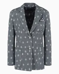 Emporio Armani OFFICIAL STORE Blazer Monopetto In Misto Lana Vergine Fantasia Pois Astratti All Over Icon Fantasia