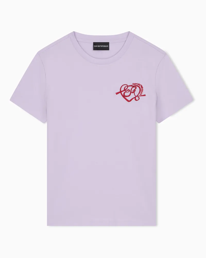 Emporio Armani T-shirt slim fit in jersey mercerizzato Capsule San Valentino Viola