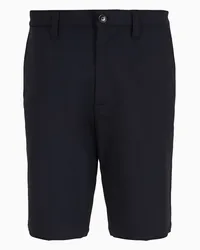 Emporio Armani OFFICIAL STORE Bermuda Chino In Gabardina Di Cotone Blu