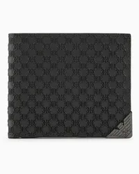 Emporio Armani OFFICIAL STORE Portafoglio Coin Pocket In Pelle Con Pattern A Rilievo All Over Nero