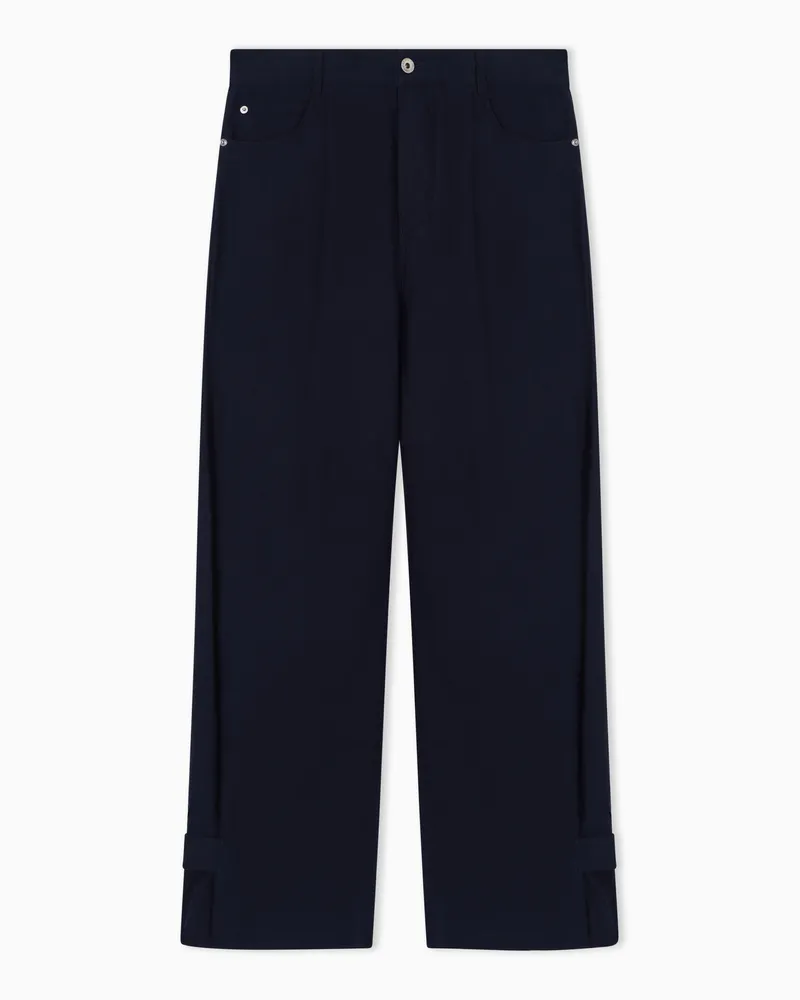 Emporio Armani Pantaloni J4E relaxed fit in lino Blu