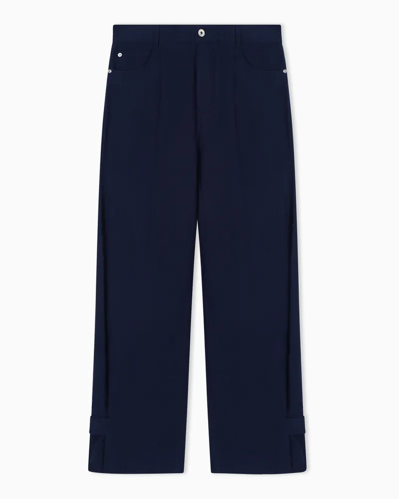 Emporio Armani Pantaloni J4E relaxed fit in lino Blu