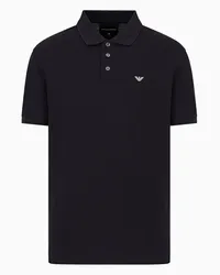 Emporio Armani OFFICIAL STORE Polo In Piquet Mercerizzato Con Micro Eagle Blu