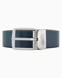 Emporio Armani OFFICIAL STORE Cintura Reversibile Con Fibbia Blu