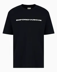 Emporio Armani OFFICIAL STORE T-shirt In Jersey Americano Organico Asv Capsule Blu