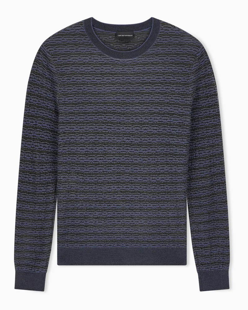 Emporio Armani Maglione in lana vergine jacquard Capsule Signature Fantasia
