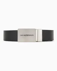 Emporio Armani OFFICIAL STORE Cintura Reversibile In Pelle Con Fibbia Logata Nero