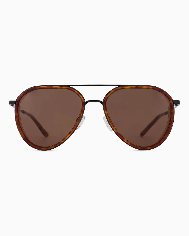 Emporio Armani Occhiali da sole da uomo forma pilot Arancione