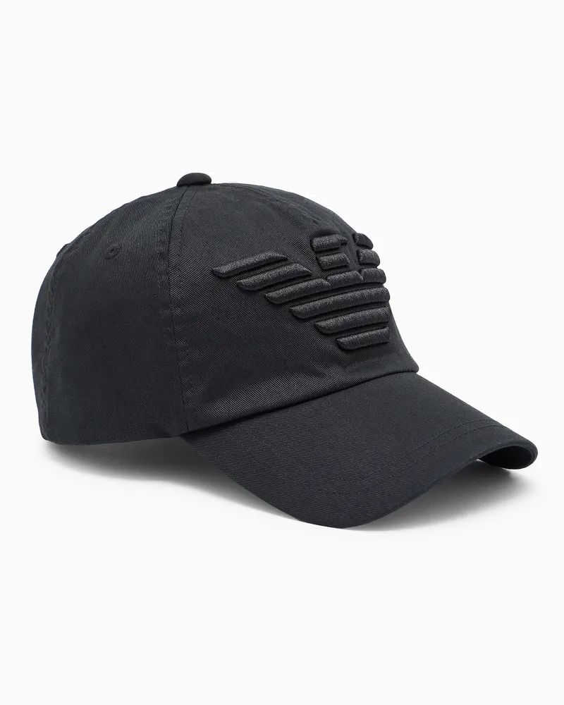 Emporio Armani Cappello da baseball con maxi aquila ricamata Nero