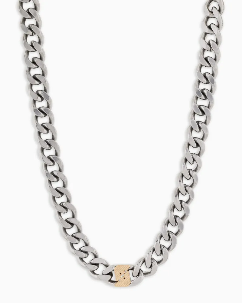 Emporio Armani Collana con catena in acciaio inossidabile bicolore Multicolore