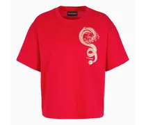 OFFICIAL STORE T-shirt In Jersey Mercerizzato Con Stampa Drago
