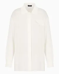 Emporio Armani OFFICIAL STORE Camicia In Doppia Georgette Di Seta Icon Bianco