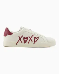 Emporio Armani OFFICIAL STORE Sneakers In Pelle Con Logo Xoxo Bianco