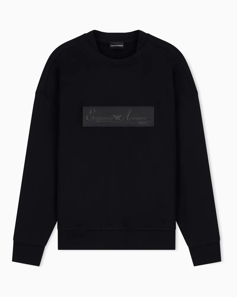 Emporio Armani Felpa in jersey french terry con patch  District Nero