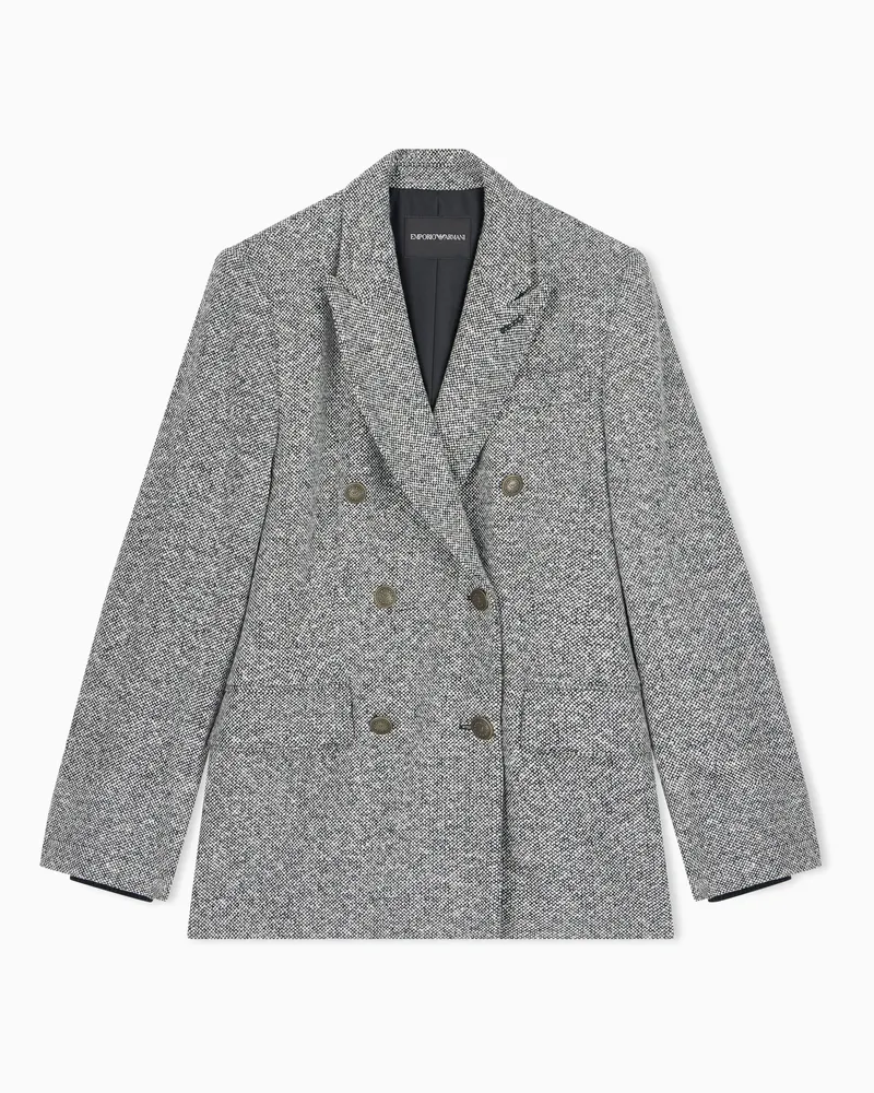 Emporio Armani Blazer doppiopetto in tweed Fantasia