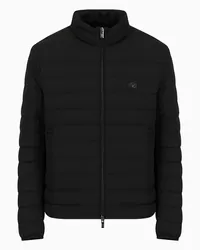 Emporio Armani OFFICIAL STORE Piumino Full Zip In Nylon Trapuntato Con Patch Logo Aquila Nero