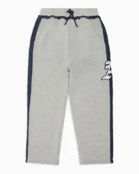 Emporio Armani OFFICIAL STORE Pantaloni Super Loose Fit Con Coulisse In Jersey Con Patch A Grigio