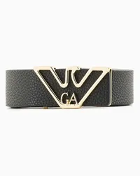 Emporio Armani OFFICIAL STORE Cintura Con Placca Aquila Stampa Cervo Nero