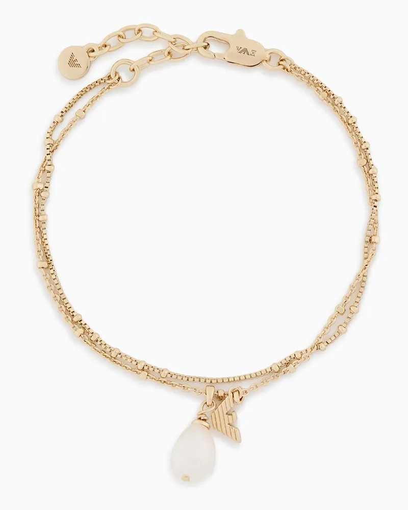 Emporio Armani Bracciale con ciondolo in ottone color oro Multicolore