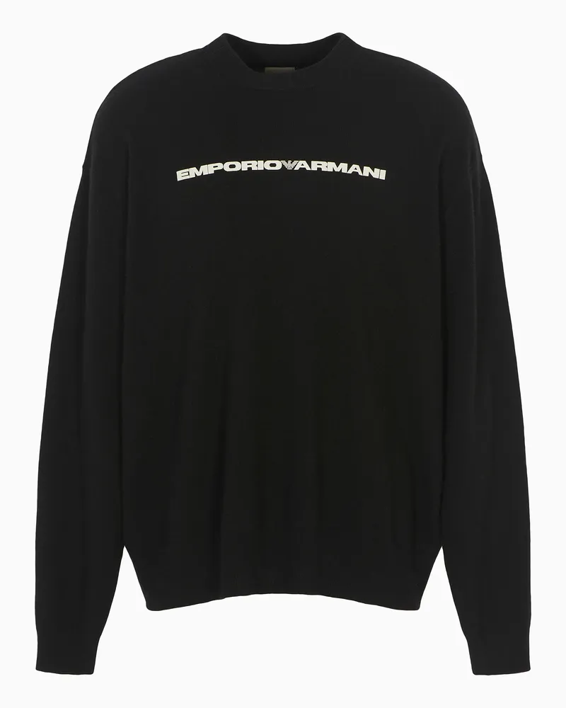 Emporio Armani Maglione in misto lana rasata Capsule Nero