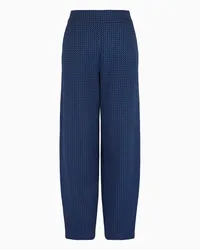 Emporio Armani OFFICIAL STORE Pantaloni In Jersey Jacquard Di Viscosa Blu