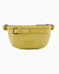 Emporio Armani OFFICIAL STORE Marsupio In Pelle Granata Con Dettagli In Pelle Liscia Giallo