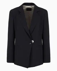 Emporio Armani OFFICIAL STORE Blazer In Enver Satin Con Piercing Capsule Moon Nero