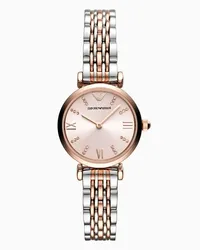 Emporio Armani OFFICIAL STORE Orologio Da Donna A Due Lancette In Acciaio Inossidabile Bicolore Oro