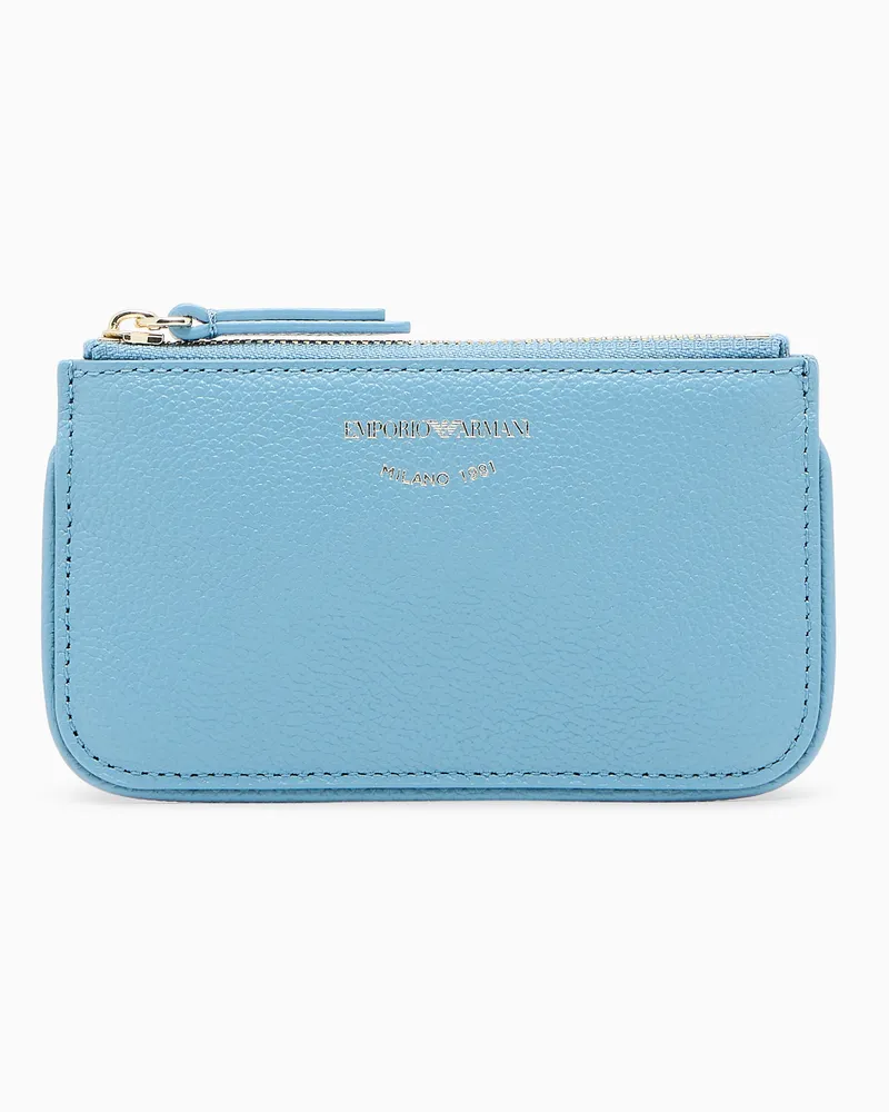 Emporio Armani Portamonete in pelle stampa cervo Azzurro