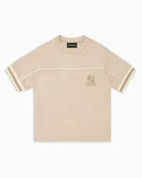 Emporio Armani OFFICIAL STORE T-shirt In Jersey Con Patch Stemma Logo Ea Asv Beige