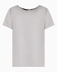 Emporio Armani OFFICIAL STORE Blusa A Maniche Corte In Raso Di Seta Grigio