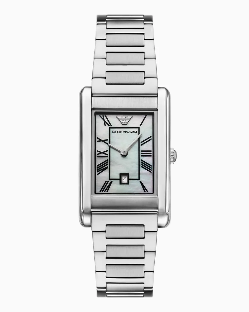 Emporio Armani Orologio a due lancette in acciaio inossidabile con datario Multicolore