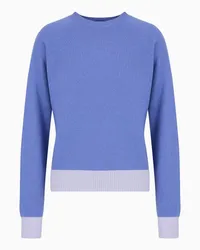 Emporio Armani OFFICIAL STORE Maglione Seamless In Misto Lana E Cashmere Rasato Viola