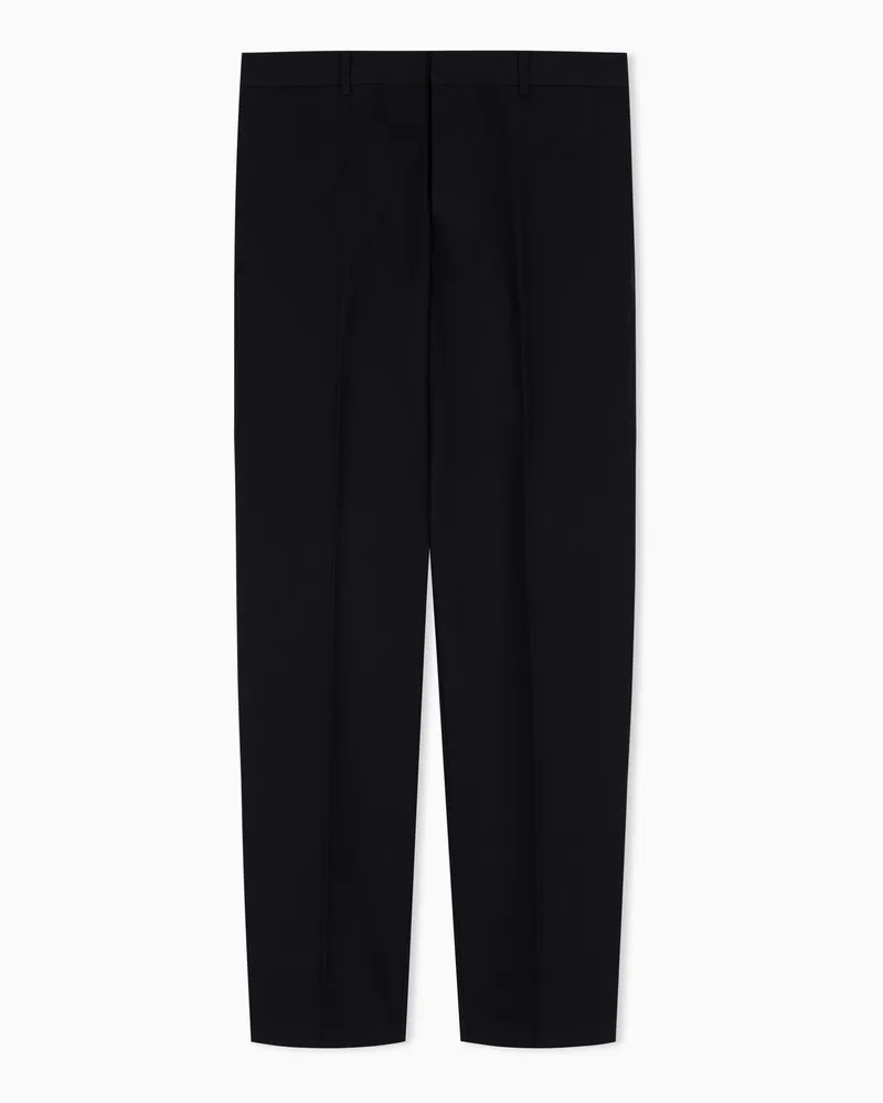 Emporio Armani Pantaloni in tessuto cotton silk Blu