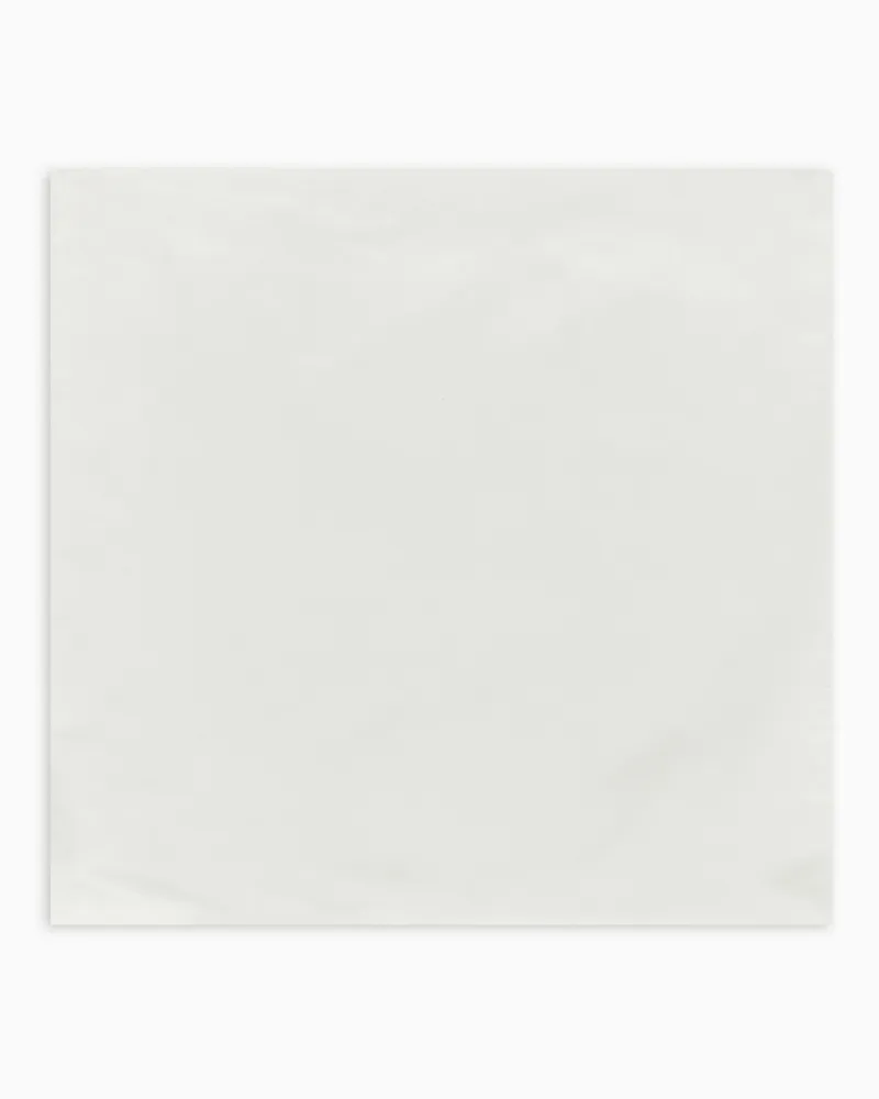 Emporio Armani Pochette in pura seta micro motivo jacquard Bianco