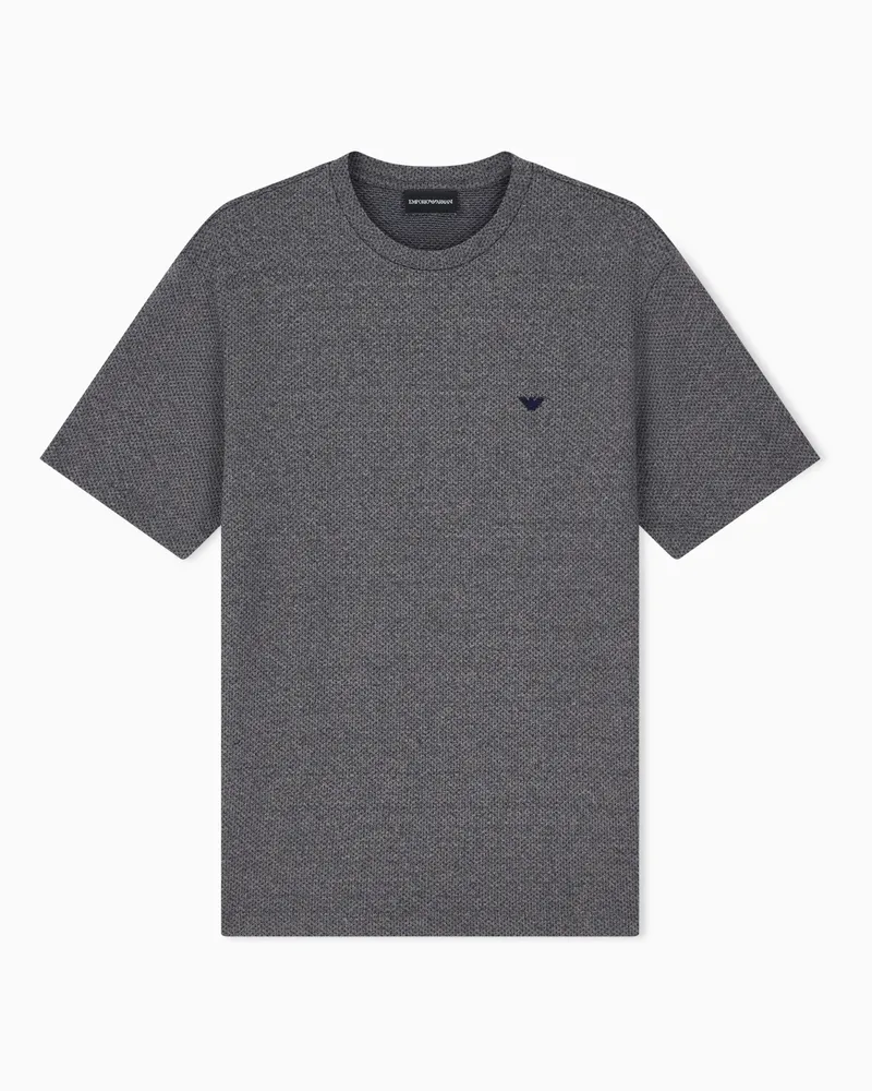 Emporio Armani T-shirt in jersey jacquard mouliné Grigio