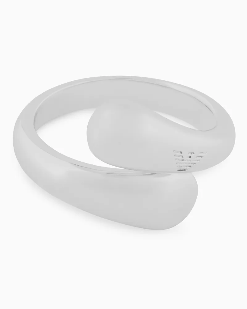 Emporio Armani Anello in ottone color argento Multicolore