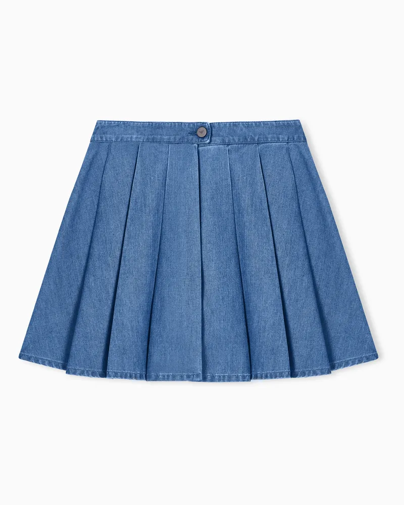 Emporio Armani Gonna pantalone in denim lavato Eagle Club Blu